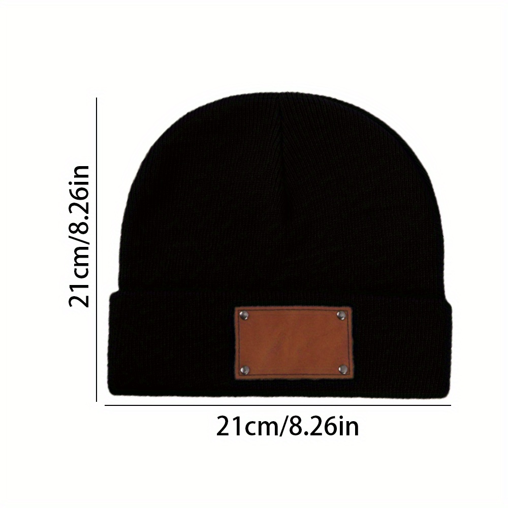 Bonnet en cuir personnalisé av - Beanie Cuffed Knit avis et prix